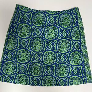 Gretchen Scott Green Blue Patterned Golf Skort Womens XS